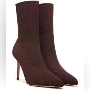 Veronica Beard Lisa Knit Bootie- Espresso